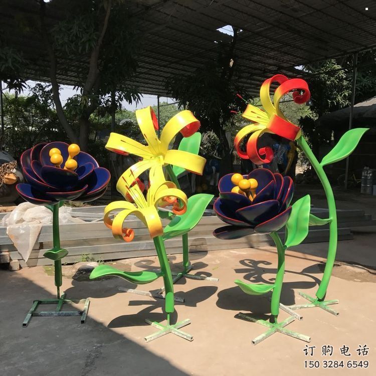 蘭花雕塑供求，露天雕塑，不銹鋼蘭花雕塑制作廠家