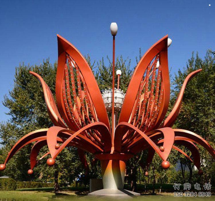 蘭花雕塑精選，多彩藝術(shù)，不銹鋼蘭花雕塑生產(chǎn)廠家