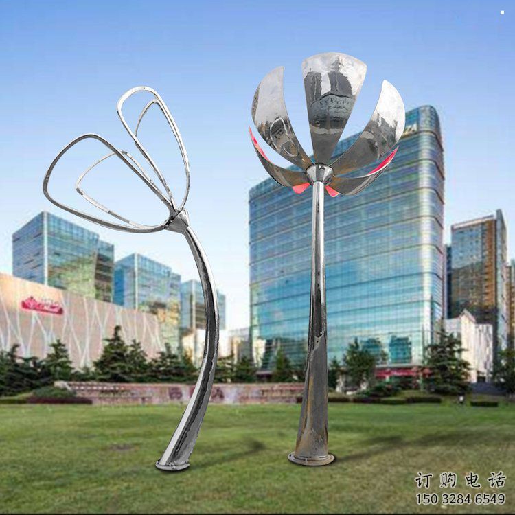 百合花雕塑通用，街景小品，不銹鋼百合花雕塑制造廠家