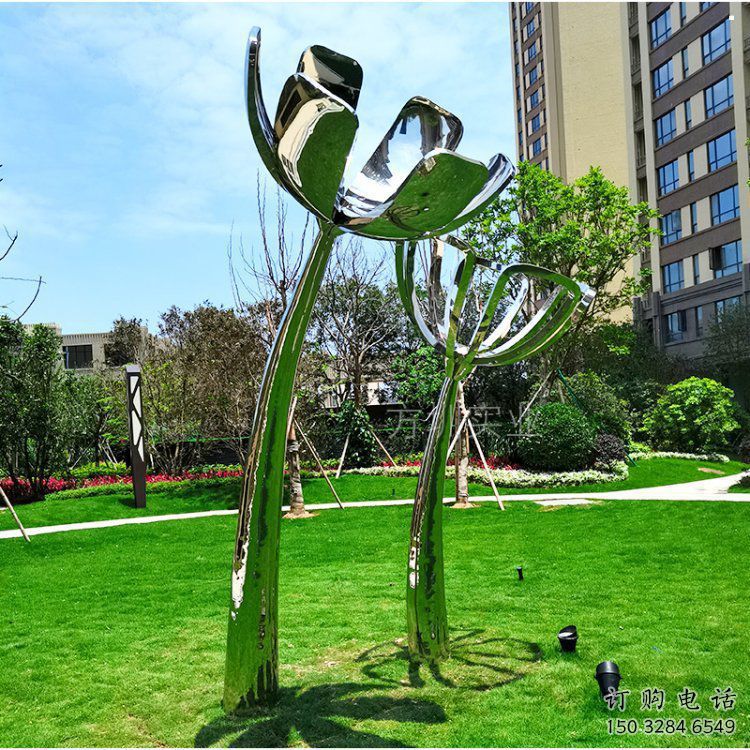 百合花雕塑優(yōu)選，陸地?cái)[件，不銹鋼百合花雕塑廠家供應(yīng)