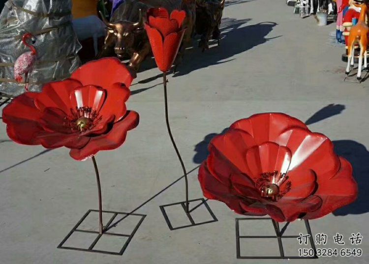 風(fēng)車花雕塑定價(jià)，地標(biāo)擺件，烤漆不銹鋼風(fēng)車花雕塑精選
