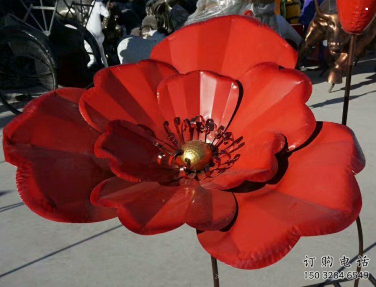 風(fēng)車花雕塑批發(fā)，烤漆工藝，不銹鋼風(fēng)車花雕塑承接