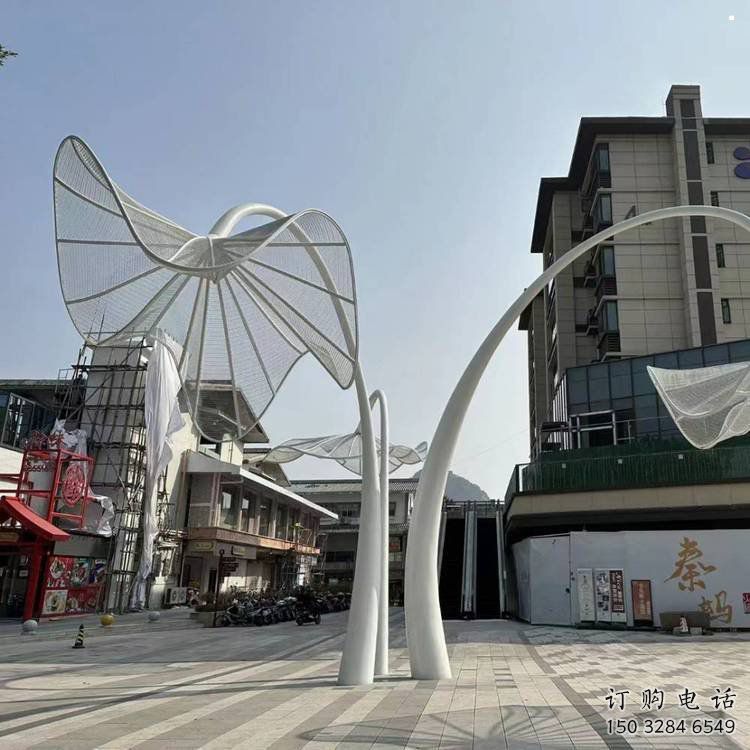 花傘雕塑承接，景觀雕塑，不銹鋼花傘雕塑定制廠家