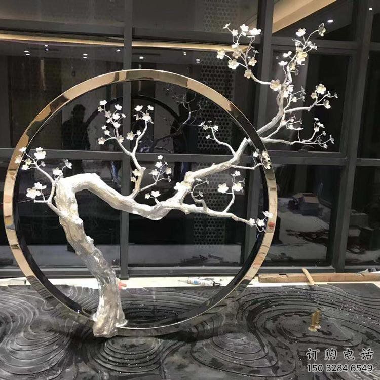 景觀梅花雕塑供需，彩鋼制作，大型梅花雕塑展品