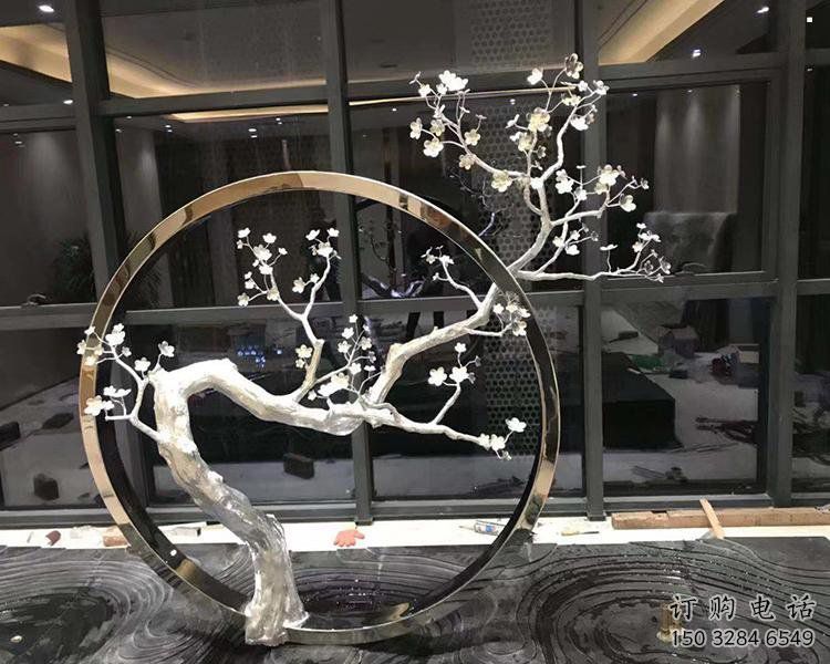 梅花雕塑選用，小區(qū)擺件，大型梅花雕塑批發(fā)