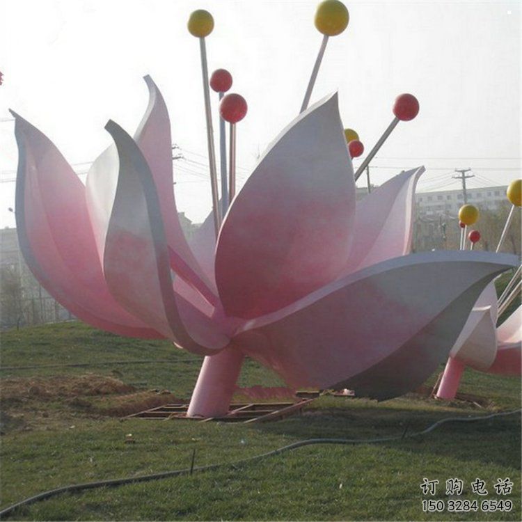 茉莉花雕塑供給，美陳雕塑，不銹鋼茉莉花雕塑廠家