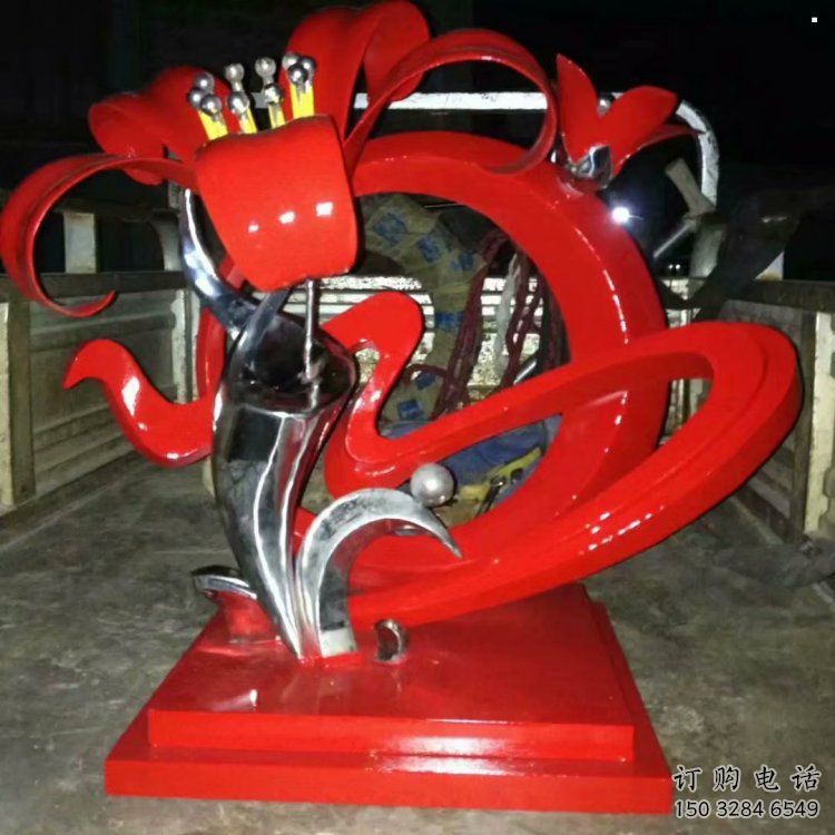 石榴花雕塑生產(chǎn)商，街頭藝術(shù)，不銹鋼石榴花雕塑精選