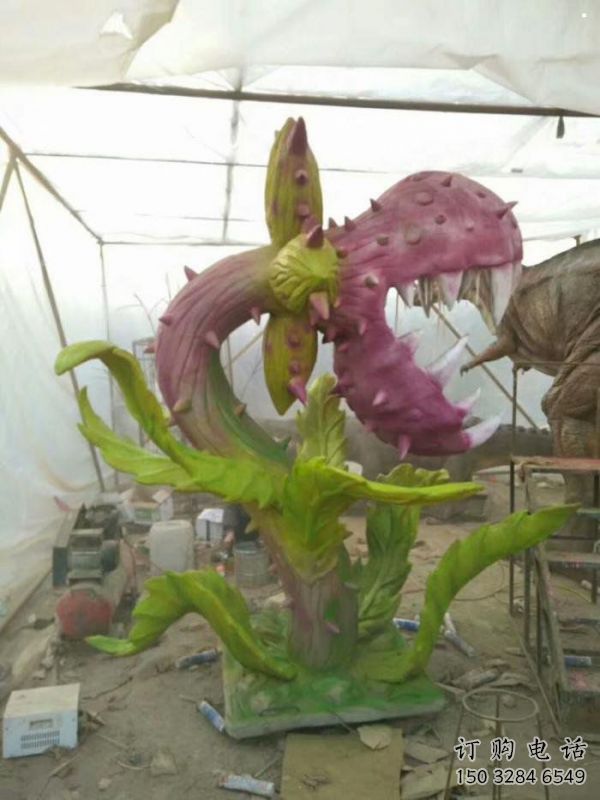 食人花雕制作，廣場系列，彩繪食人花雕塑優(yōu)選