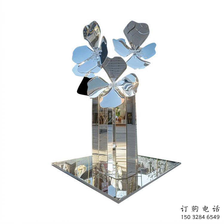 桃花雕塑供應(yīng)，圓雕體系，不銹鋼桃花雕塑制作廠家