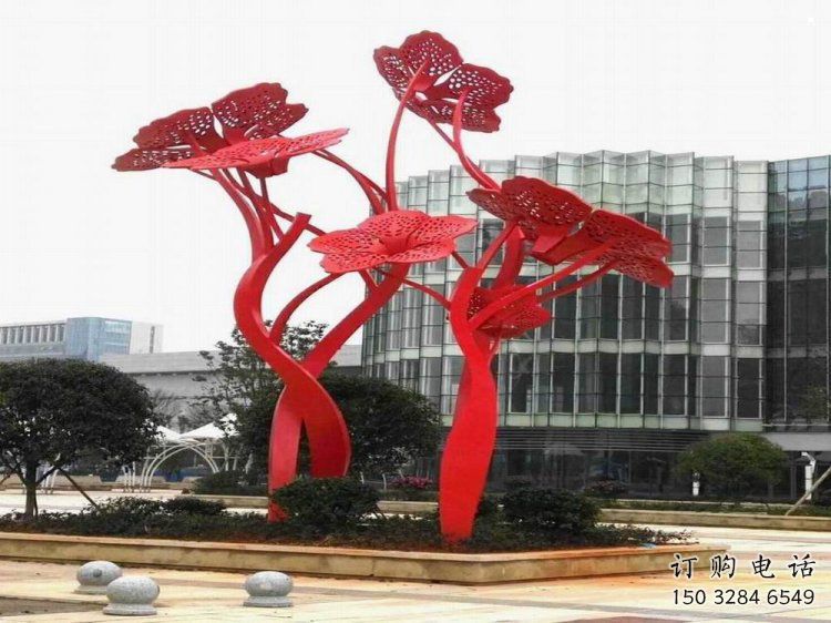 梧桐花雕塑標(biāo)準(zhǔn)，彩鋼制作，不銹鋼梧桐花雕塑優(yōu)價(jià)