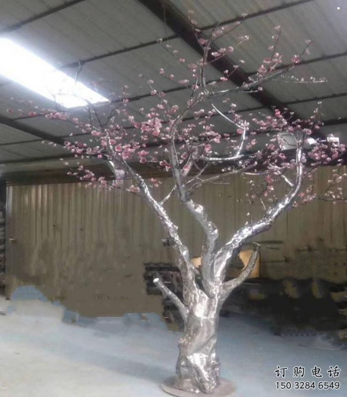 櫻花雕塑優(yōu)選，城市裝飾，不銹鋼櫻花雕塑訂做廠家