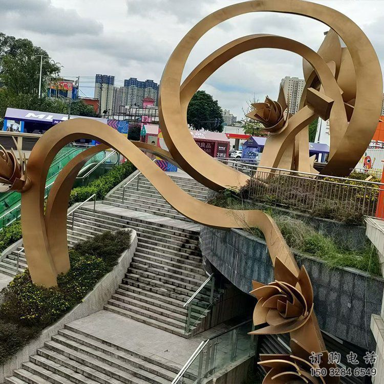 櫻花雕塑優(yōu)選，陸地?cái)[件，不銹鋼櫻花雕塑廠家