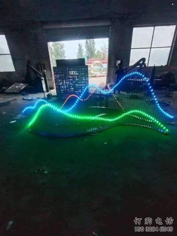 燈光假山雕塑，街景小品，假山雕塑抽象制作