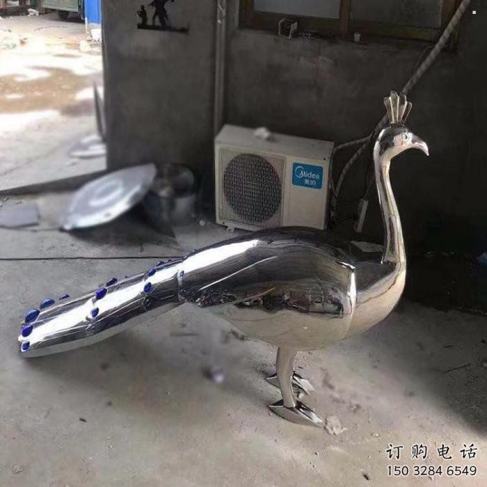 孔雀雕塑廠家定價，拋光工藝，不銹鋼孔雀雕塑制作廠家