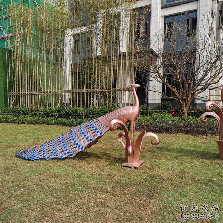 歐式孔雀雕塑生產(chǎn)，白鋼構(gòu)件，不銹鋼孔雀雕塑通用
