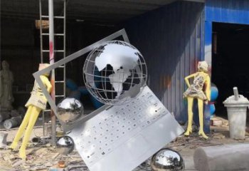 地球儀雕塑觀賞型，街景小品，筆記本地球儀雕塑廠家常用