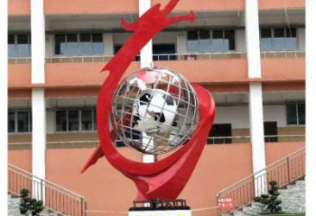 地球儀雕塑預(yù)定，校園雕塑，不銹鋼地球儀噴泉雕塑承接