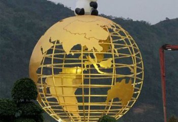 地球儀雕塑常用，鋼管組合，景觀烤漆地球儀雕塑生產(chǎn)