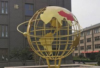 地球儀雕塑優(yōu)選，城市裝飾，烤漆地球儀雕塑定做