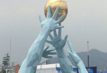 戶外地球儀擺放通用，陸地擺件，景觀手托地球儀雕塑優(yōu)選