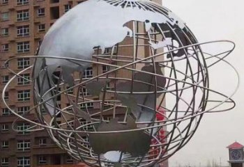 地球儀雕塑點(diǎn)擊，景觀雕塑，現(xiàn)代地球儀雕塑廠家