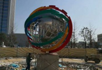 地球儀雕塑選用，多彩藝術(shù)，鏤空現(xiàn)代地球儀雕塑展品