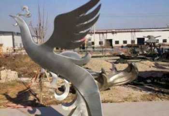 鳳凰雕塑精選，街頭藝術(shù)，公園不銹鋼鳳凰雕塑廠家