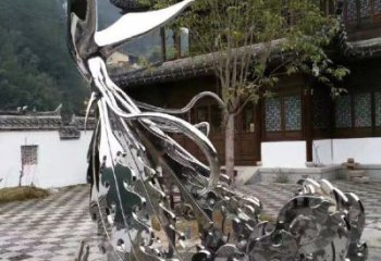 園林鳳凰雕塑供求，水景雕塑，不銹鋼鳳凰雕塑制造商