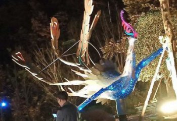 鳳凰雕塑專供，景區(qū)雕塑，城市發(fā)光鳳凰雕塑廠家提供