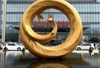 鳳凰雕塑制作選用，景區(qū)案例，圓環(huán)鳳凰雕塑制造商