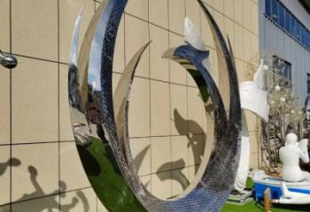 小鳳凰雕塑承接，景區(qū)案例，鳳凰圓環(huán)雕塑廠家