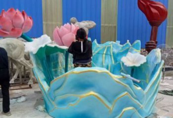廣場(chǎng)荷花雕塑批發(fā)，廣場(chǎng)系列，仿真荷花雕塑廠家