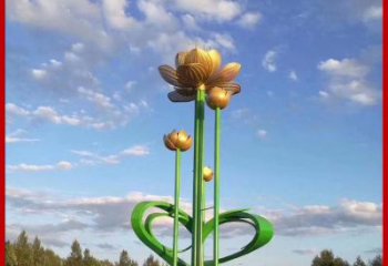荷花雕塑供需，彩鋼制作，大型仿真荷花雕塑公司