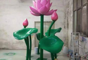 荷花雕塑觀賞型，露天雕塑，不銹鋼荷花雕塑訂做