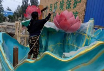 景觀荷花雕塑制造，歐式風(fēng)格，仿真荷花雕塑廠家定價