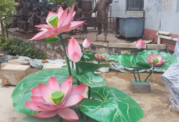 園林荷花雕塑標(biāo)準(zhǔn)，彩鋼制作，景觀荷花雕塑優(yōu)價