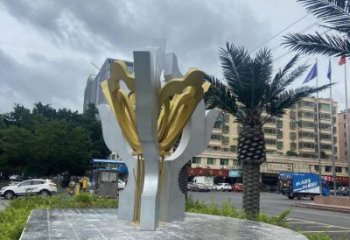 荷花雕塑廠家，街頭雕塑，不銹鋼荷花雕塑廠定價(jià)