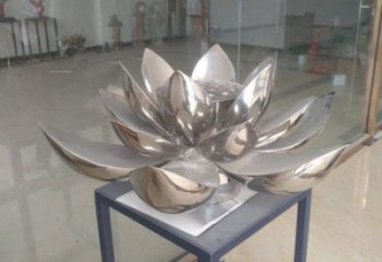 荷花雕塑觀賞型，公園小品，鏡面荷花雕塑廠家常用