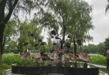 主題荷花雕塑供給，中式工藝，藝術(shù)銅荷花雕塑廠家精品
