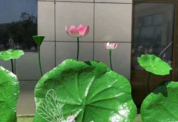 仿真荷葉雕塑廠家，植物美陳雕塑，景觀藝術(shù)建筑
