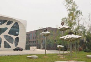 荷葉雕塑制造，鏡面雕塑，不銹鋼荷葉雕塑廠家展品