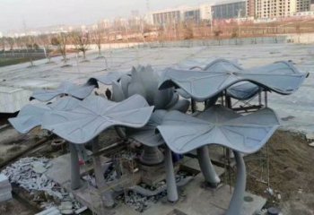 荷葉雕塑制造商，景觀擺件，不銹鋼荷葉雕塑定制廠家