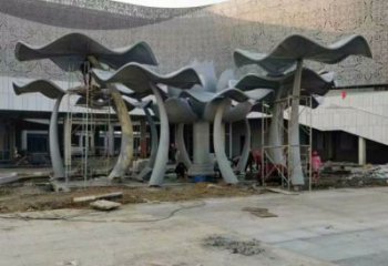 金屬荷葉雕塑通用，城市雕塑，不銹鋼荷葉雕塑指用廠家