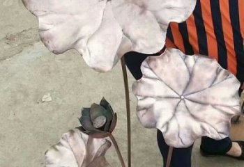 主題荷葉雕塑制作，美陳概念，銅荷葉雕塑生產(chǎn)廠家