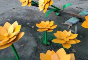 黃蓮花雕塑精選，戶外雕塑，廣場(chǎng)烤漆黃蓮花雕塑優(yōu)價(jià)
