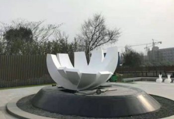 幾何蓮花雕塑優(yōu)選，陸地?cái)[件，廣場(chǎng)幾何蓮花雕塑供給