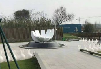 蓮花雕塑生產(chǎn)廠家，城市裝飾，幾何蓮花雕塑選定