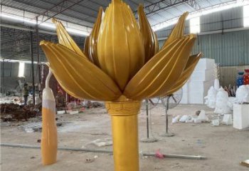 金蓮花雕塑訂做廠家，室外軟裝，不銹鋼金蓮花雕塑供應(yīng)