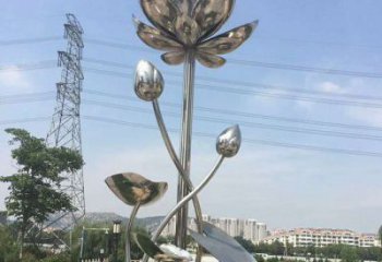 蓮花雕塑特供，美陳雕塑，制造鏡面蓮花雕塑廠家