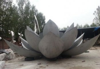 蓮花雕塑定制，村標(biāo)概念，戶外不銹鋼蓮花雕塑預(yù)定